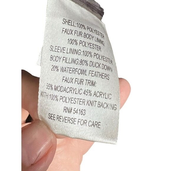 Calvin Klein Coat Womens Small Brown Puffer Parka Jacket Faux Fur Trim Duck Down - Picture 10 of 12